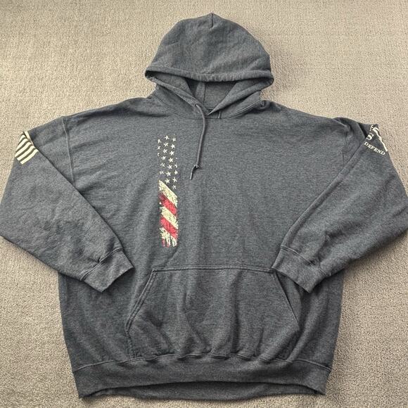 Grunt Style Hoodie Adult 2XL XXL Long Sleeve 2A Patriotic Casual Men's - Picture 1 of 14